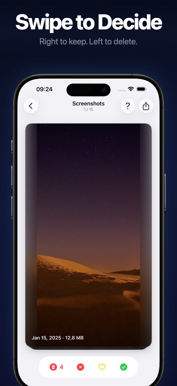 Undolly swipe-card cleanup screen